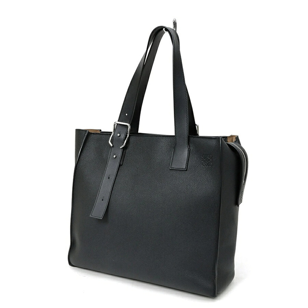 Loewe LOEWE Buckle Zip Tote Bag B692K99X03 Calfskin Black